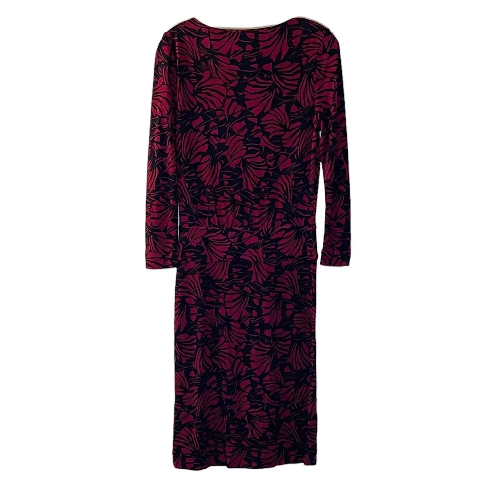 Tory Burch Etta Floral Sheath Dress Navy Fuschia Size Small Knee Length - Picture 5 of 10